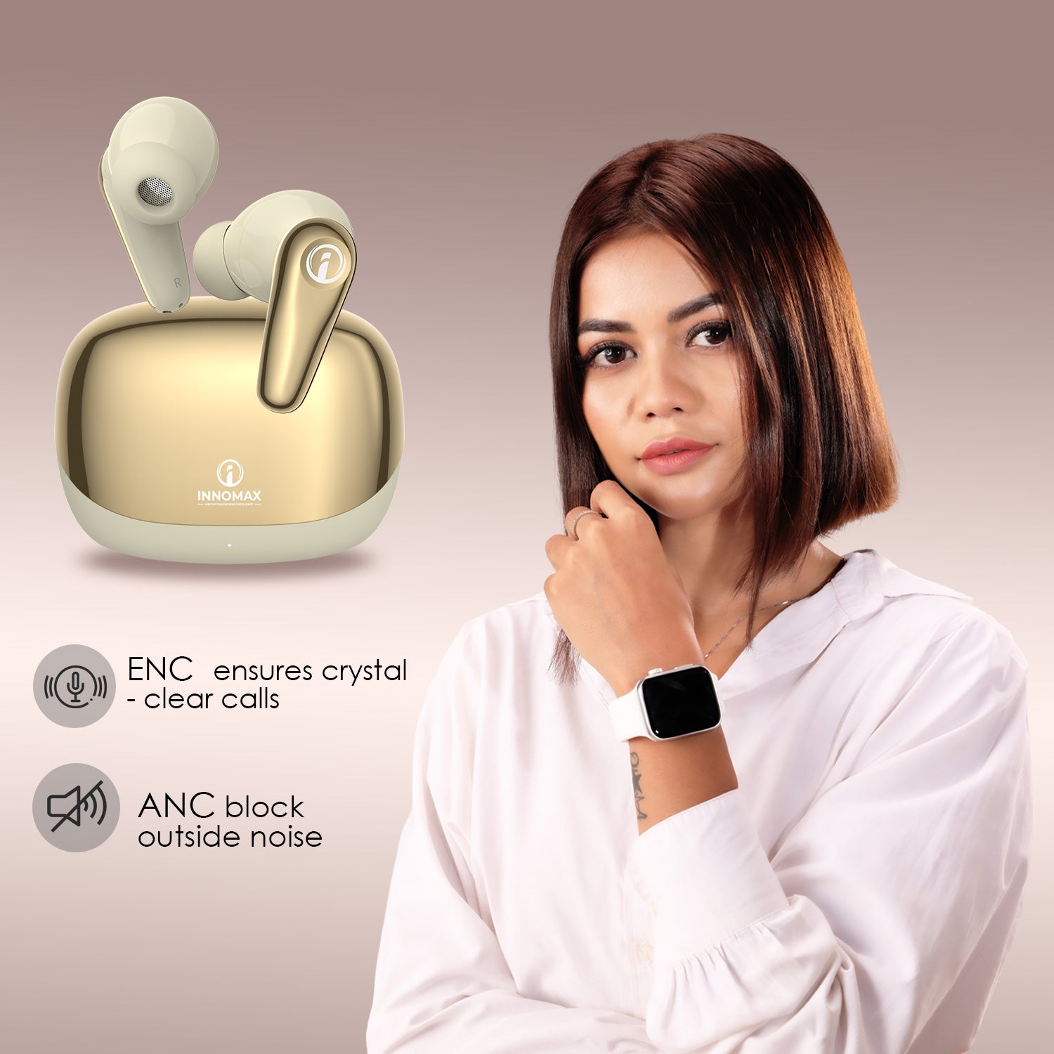 Innomax A50 Earbuds – 1 Free on 1 | Wireless + Bass Boost | Just ₹745